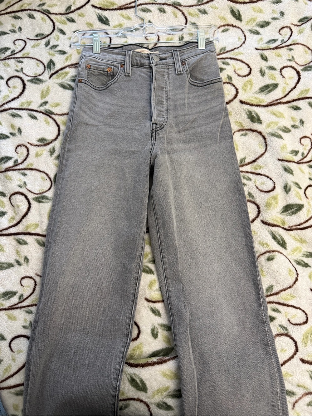 Levi's Ribcage Straight Ankle Jeans Gray Waist 25